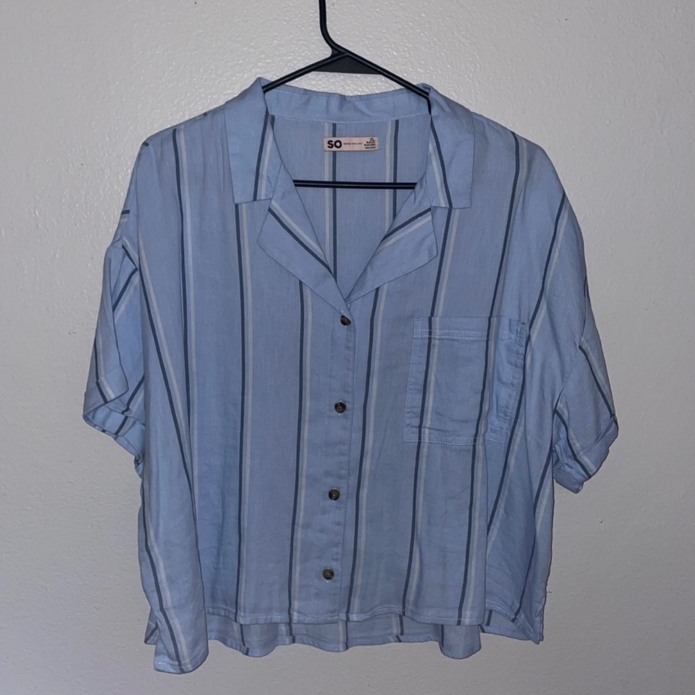Cropped Button Down Top